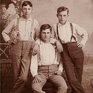 Vintage Unisex Adjustable Suspenders Braces Navy Blue White with Brass Accents